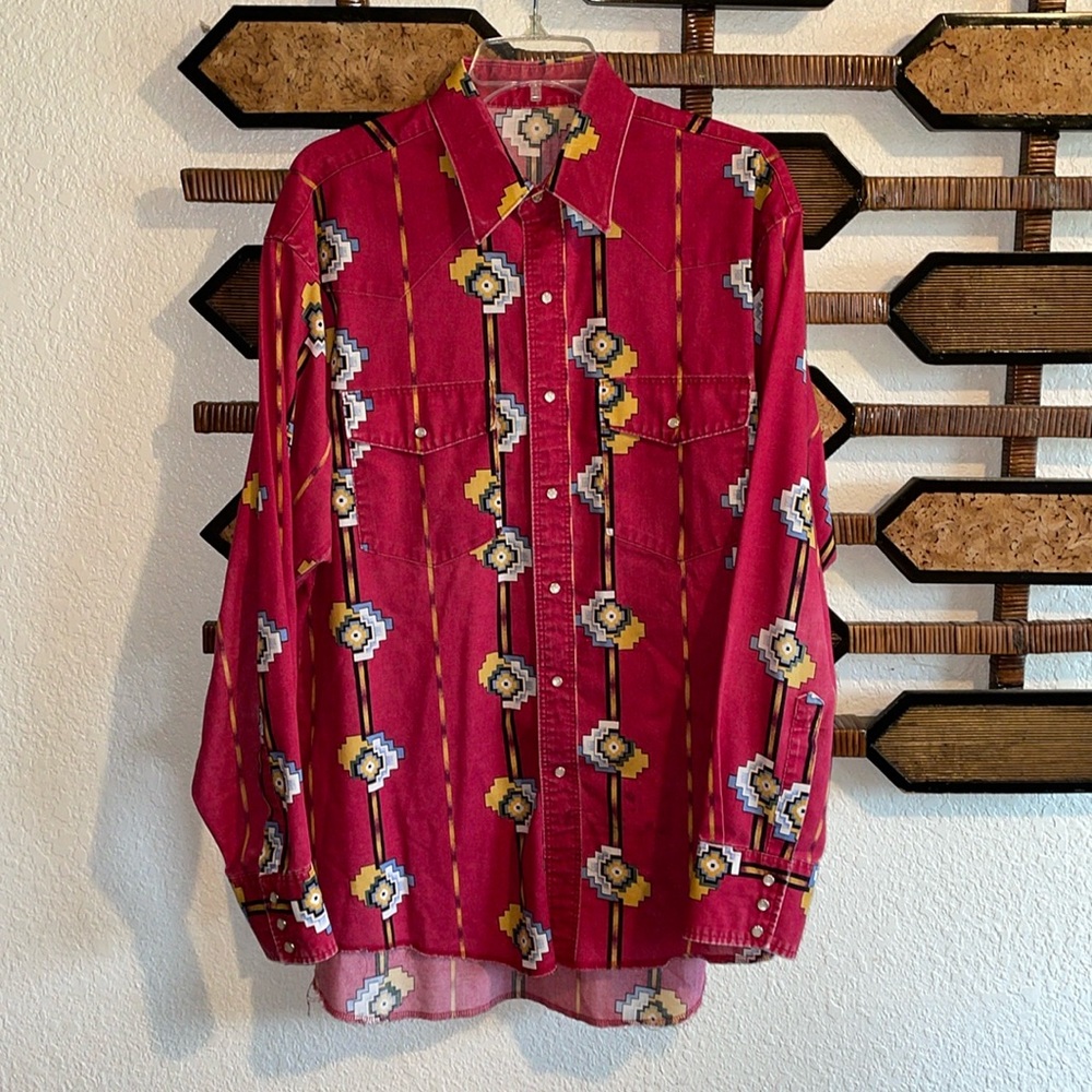 Vintage wrangler pearl snap